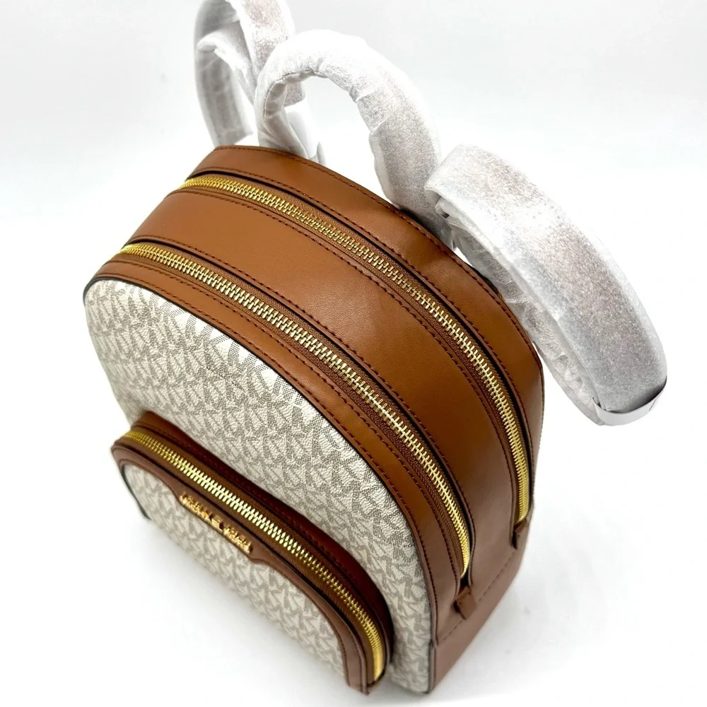 Michael Kors Jaycee Medium Signature Logo Backpack - Vanilla